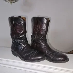 Lucchese Boots P0134 Vintage Lucchese Black Cherry Western Cowboy Boots P0134  main image 2